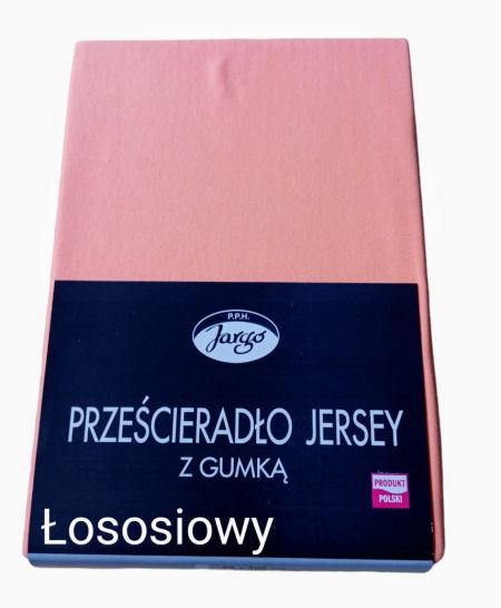 Prześcieradło z gumką , bawełna 100% jersey - łososiowy 
