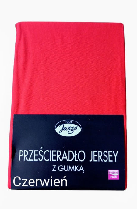 Prześcieradło z gumką , bawełna 100% jersey- czerwień 90x200