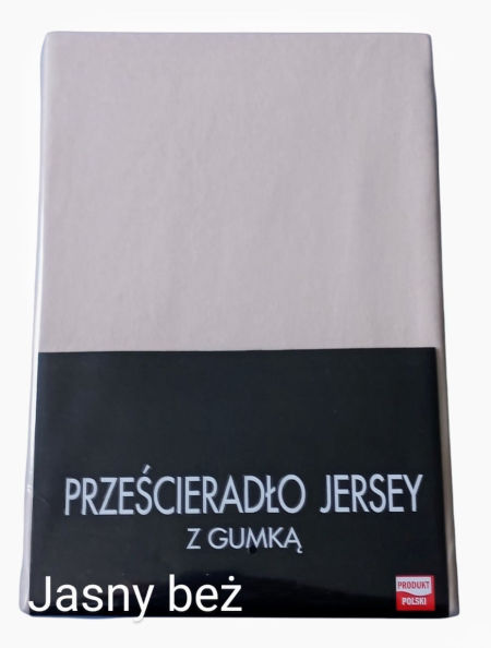 Prześcieradło z gumką , bawełna 100% jersey - jasny beż