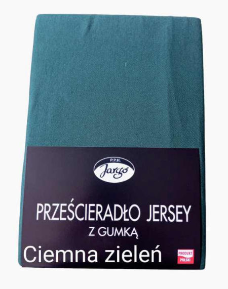 Prześcieradło z gumką , bawełna 100% jersey- ciemna zieleń
