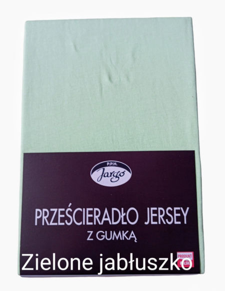 Prześcieradło z gumką , bawełna 100% jersey - zielone jabłuszko 