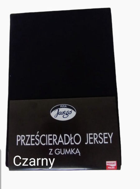 Prześcieradło z gumką , bawełna 100% jersey - czarne 