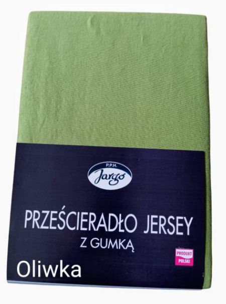 Prześcieradło z gumką , bawełna 100% jersey - oliwka 
