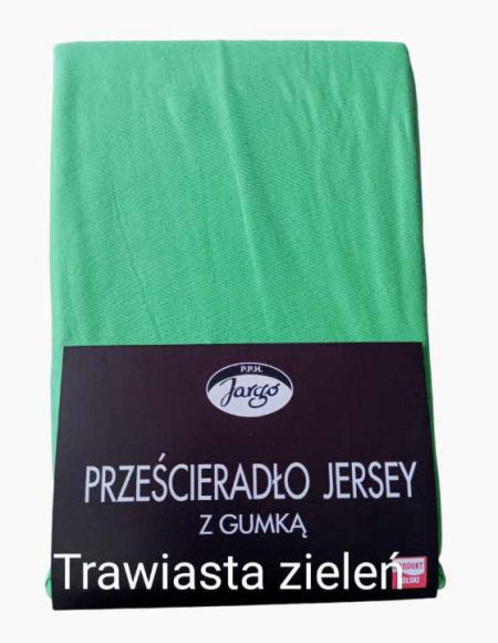 Prześcieradło z gumką , bawełna 100% jersey - trawiasta zieleń