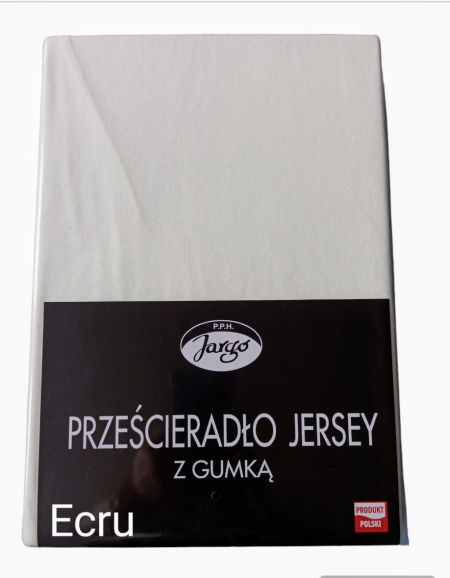 Prześcieradło z gumką , bawełna 100% jersey - ecru