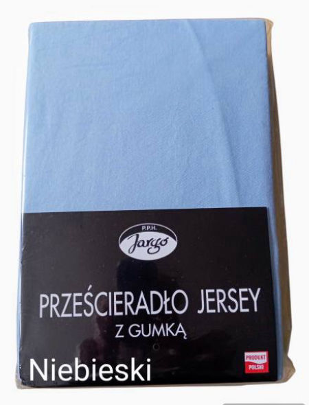 Prześcieradło z gumką , bawełna 100% jersey - niebieski