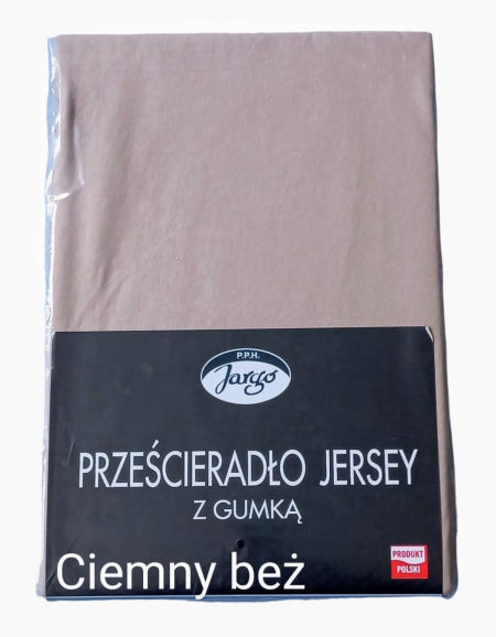Prześcieradło z gumką , bawełna 100% jersey - ciemny beż