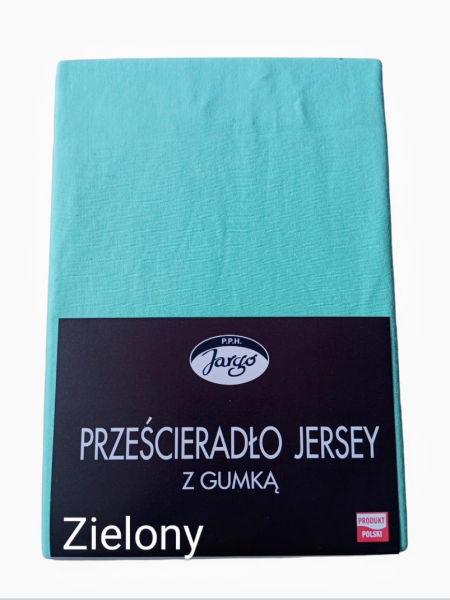 Prześcieradło z gumką , bawełna 100% jersey - zieleń